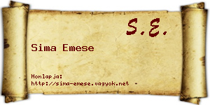 Sima Emese névjegykártya