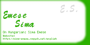 emese sima business card